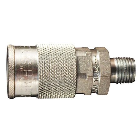 Milton H Style Industrial Coupler, 1/4" MNPT, PK50 1834BK